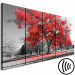 Canvas Art Print Autumn in the Park (5 Parts) Narrow Red 122770 additionalThumb 6