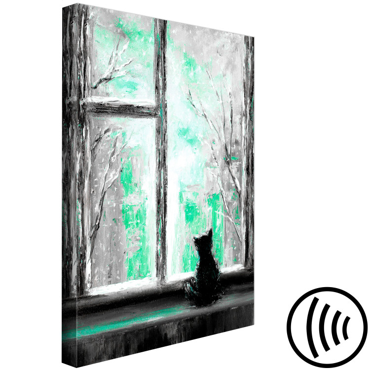 Canvas Print Longing Kitty (1 Part) Vertical Green 123070 additionalImage 6
