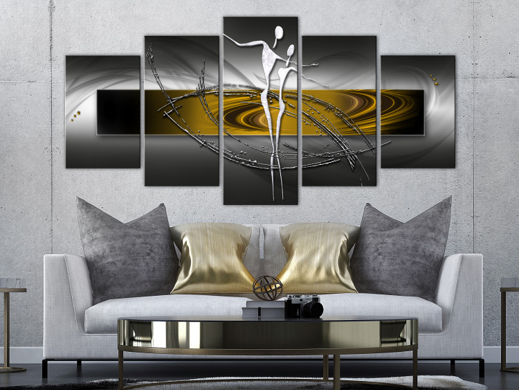 Canvas Art Print Tango (5 Parts) Wide Brown 123570 additionalImage 3