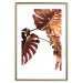 Wall Poster Golden Garden - tropical leaves in copper hue on white background 123770 additionalThumb 16