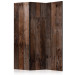 Room Divider Screen Wooden Hut (3-piece) - background of intensely brown wood 124070