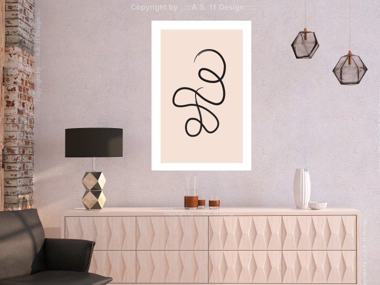 Poster Loop of Thoughts - abstract line art of a twisted line on a pastel background 125670 additionalImage 4