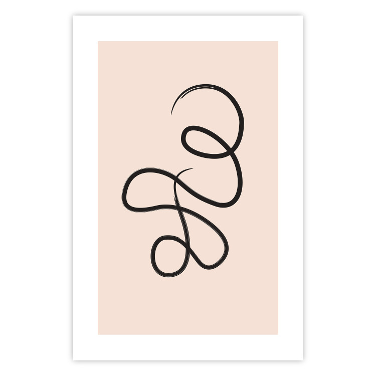 Poster Loop of Thoughts - abstract line art of a twisted line on a pastel background 125670 additionalImage 25