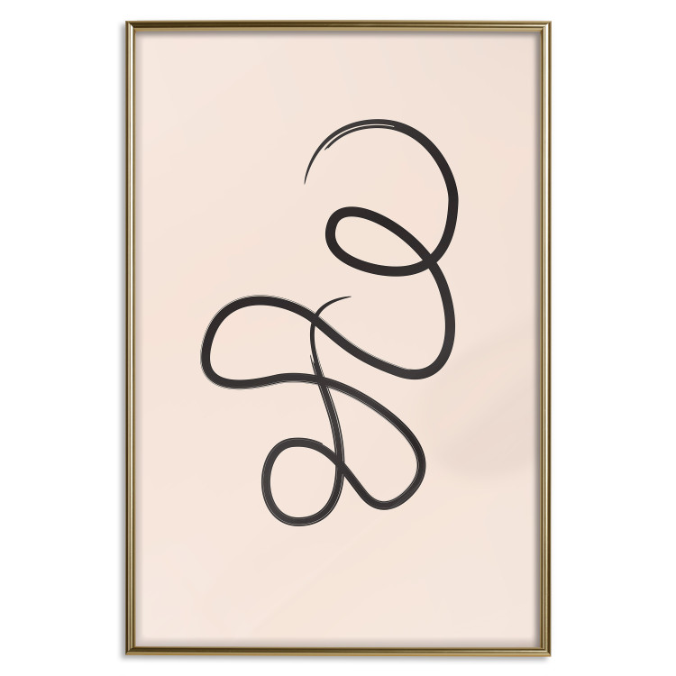 Poster Loop of Thoughts - abstract line art of a twisted line on a pastel background 125670 additionalImage 20