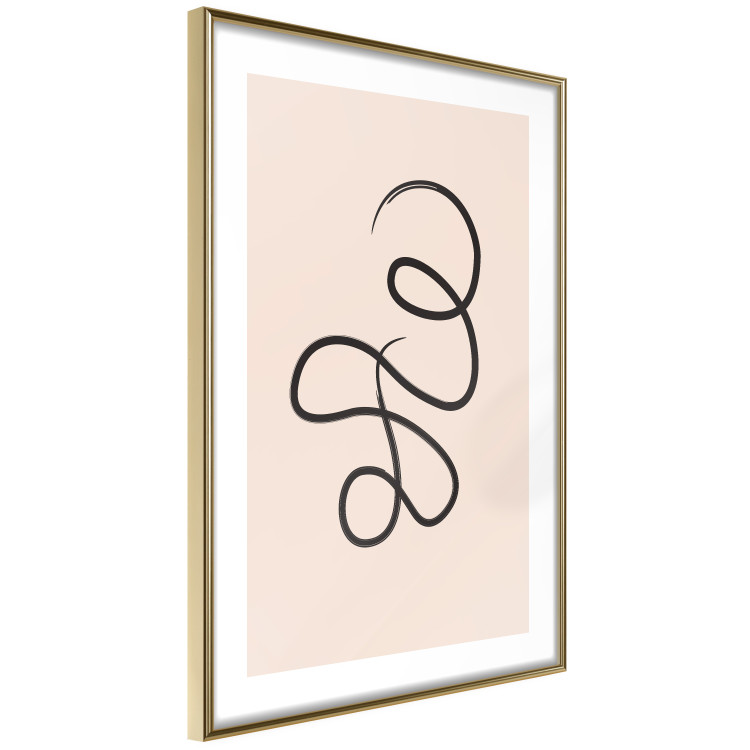 Poster Loop of Thoughts - abstract line art of a twisted line on a pastel background 125670 additionalImage 8
