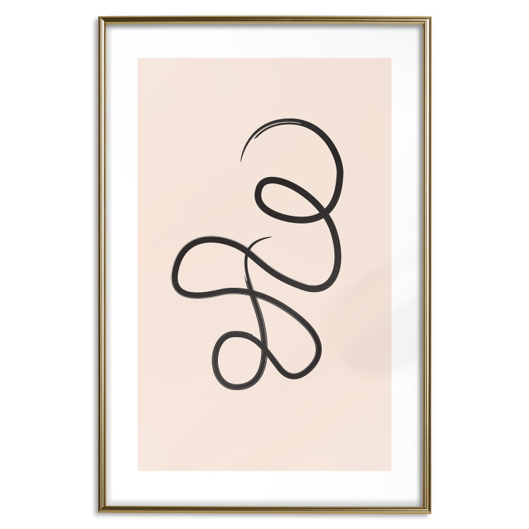Poster Loop of Thoughts - abstract line art of a twisted line on a pastel background 125670 additionalImage 16