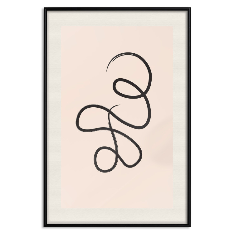 Poster Loop of Thoughts - abstract line art of a twisted line on a pastel background 125670 additionalImage 18