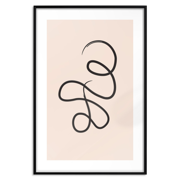 Poster Loop of Thoughts - abstract line art of a twisted line on a pastel background 125670 additionalImage 17