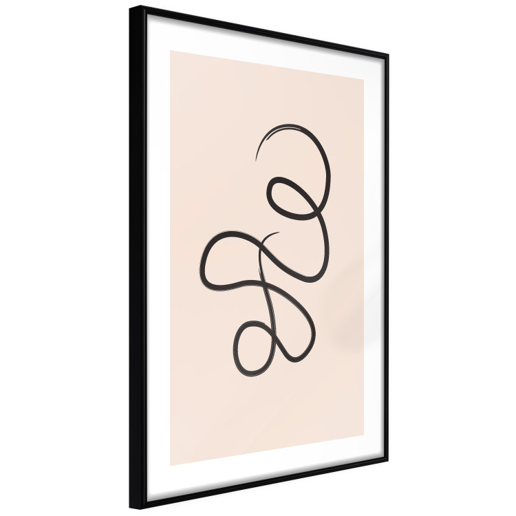 Poster Loop of Thoughts - abstract line art of a twisted line on a pastel background 125670 additionalImage 13