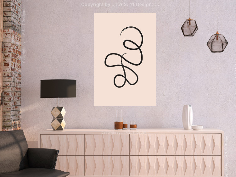 Poster Loop of Thoughts - abstract line art of a twisted line on a pastel background 125670 additionalImage 23