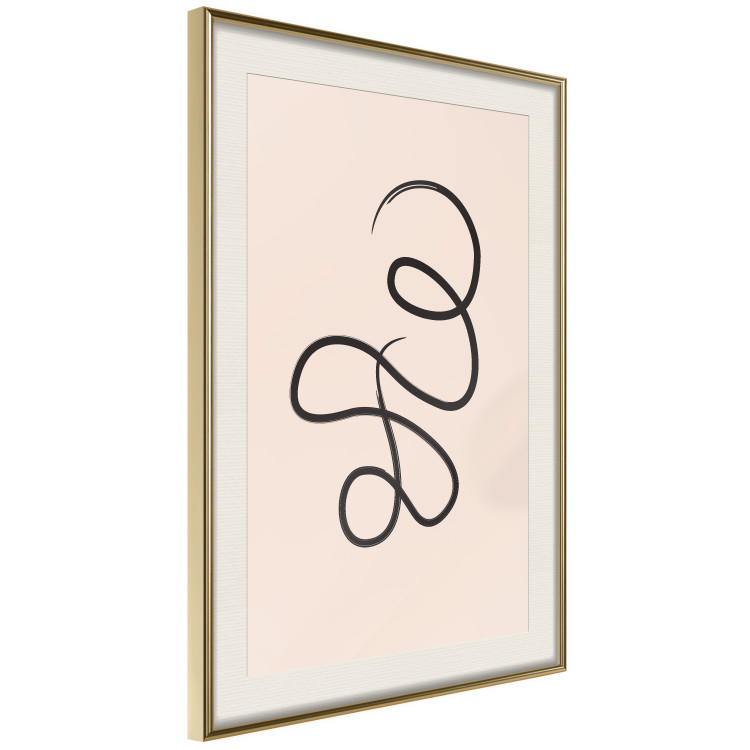 Poster Loop of Thoughts - abstract line art of a twisted line on a pastel background 125670 additionalImage 2