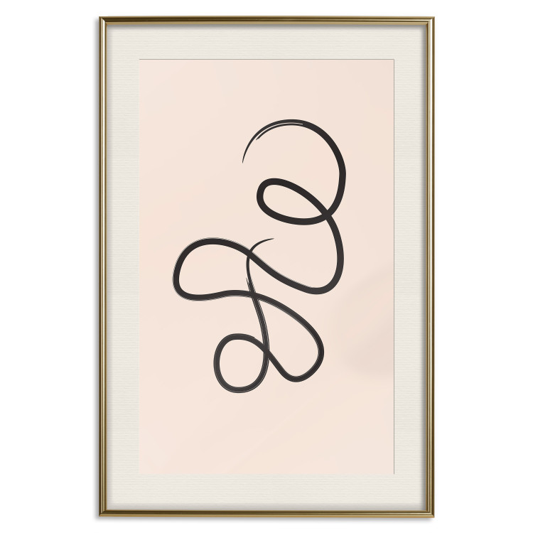Poster Loop of Thoughts - abstract line art of a twisted line on a pastel background 125670 additionalImage 19