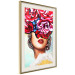 Poster Sweet Lips - abstract portrait of woman with flowers on light background 127870 additionalThumb 3
