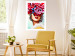 Poster Sweet Lips - abstract portrait of woman with flowers on light background 127870 additionalThumb 5