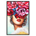 Poster Sweet Lips - abstract portrait of woman with flowers on light background 127870 additionalThumb 14