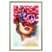 Poster Sweet Lips - abstract portrait of woman with flowers on light background 127870 additionalThumb 18