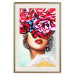 Poster Sweet Lips - abstract portrait of woman with flowers on light background 127870 additionalThumb 27