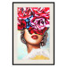 Poster Sweet Lips - abstract portrait of woman with flowers on light background 127870 additionalThumb 26
