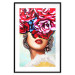 Poster Sweet Lips - abstract portrait of woman with flowers on light background 127870 additionalThumb 19