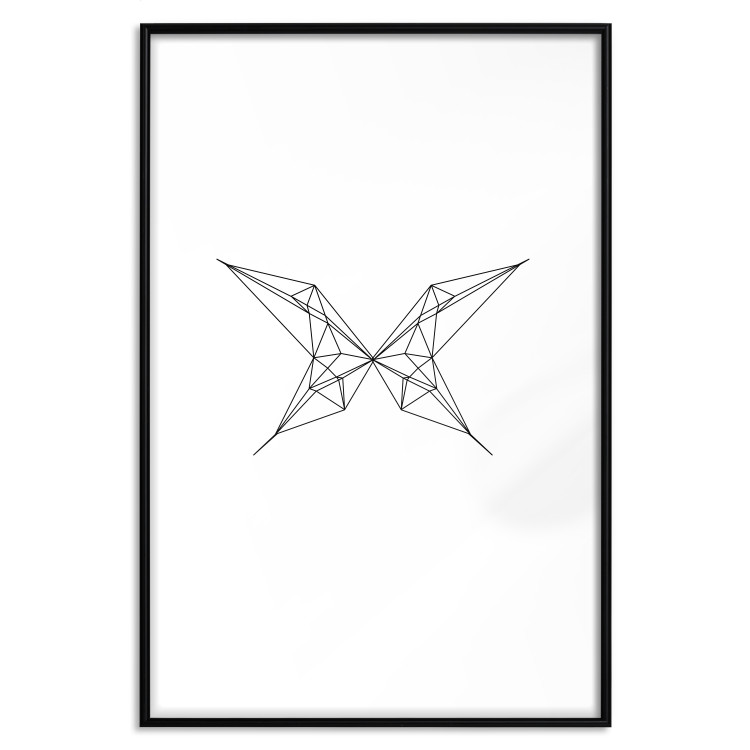 Wall Poster Butterfly Drawing - abstract black line art with geometric figures 128070 additionalImage 16