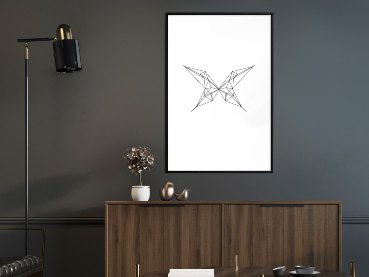 Wall Poster Butterfly Drawing - abstract black line art with geometric figures 128070 additionalImage 18