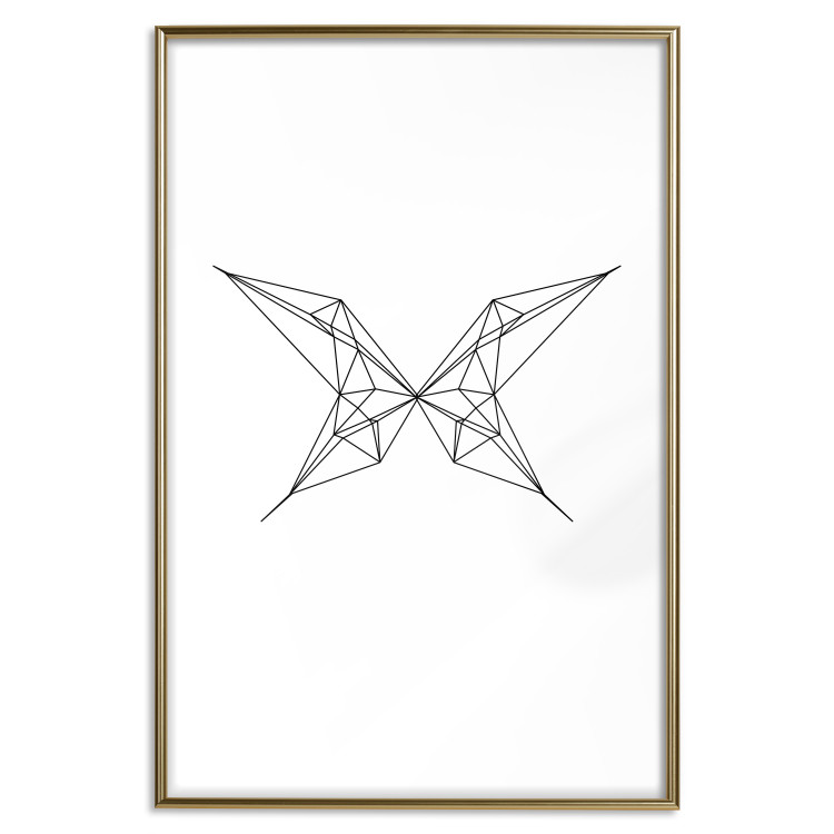 Wall Poster Butterfly Drawing - abstract black line art with geometric figures 128070 additionalImage 17
