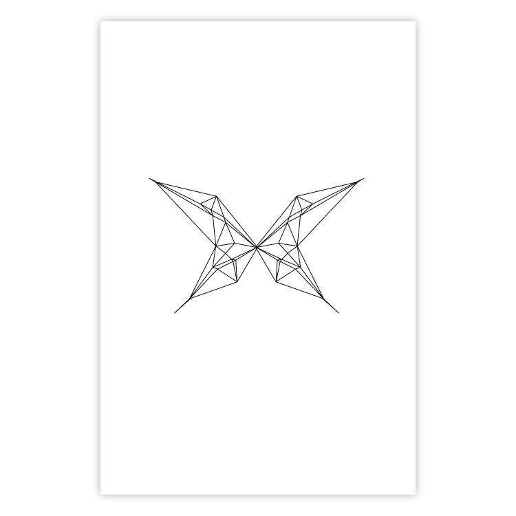 Wall Poster Butterfly Drawing - abstract black line art with geometric figures 128070 additionalImage 19