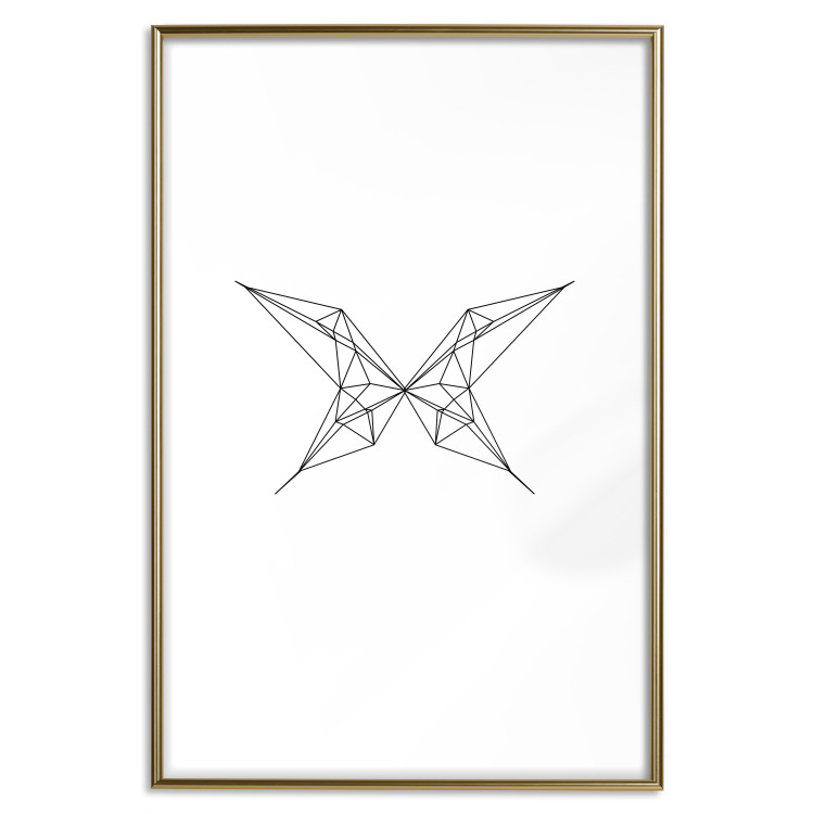 Wall Poster Butterfly Drawing - abstract black line art with geometric figures 128070 additionalImage 14