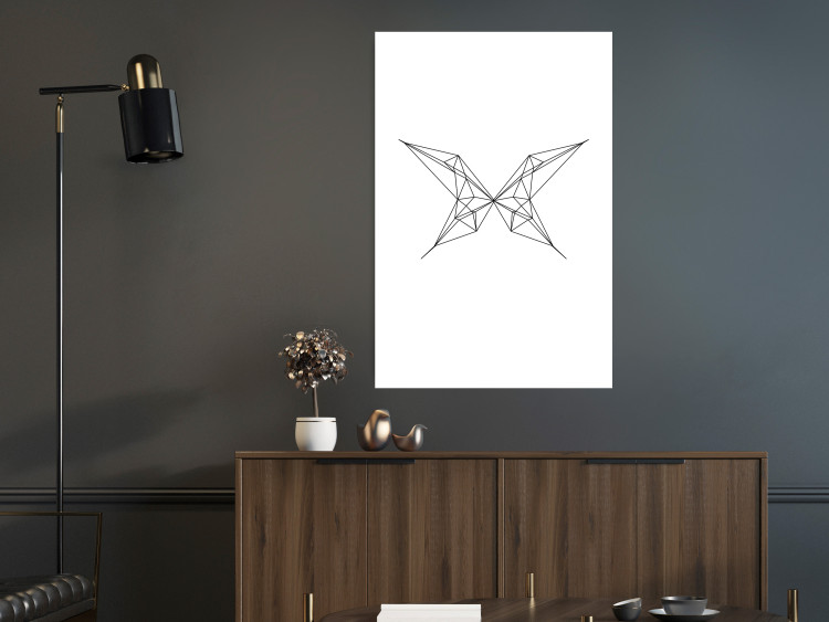 Wall Poster Butterfly Drawing - abstract black line art with geometric figures 128070 additionalImage 2