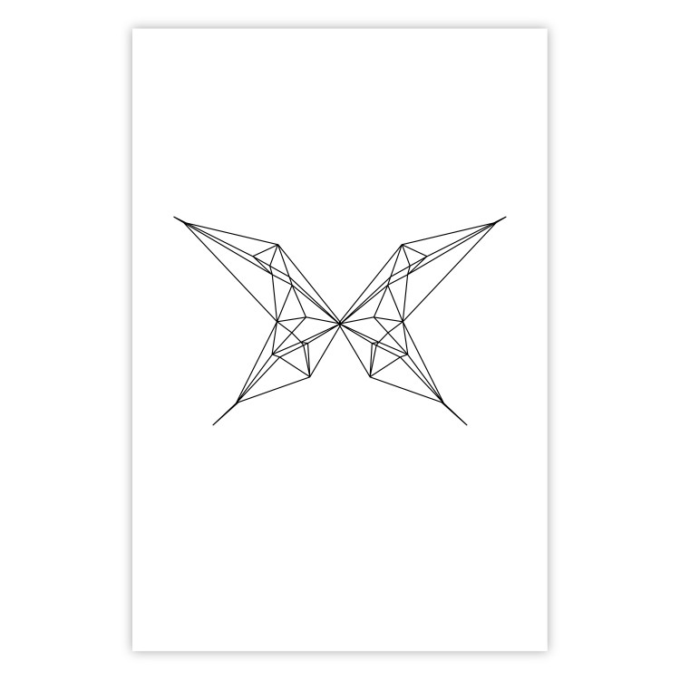 Wall Poster Butterfly Drawing - abstract black line art with geometric figures 128070