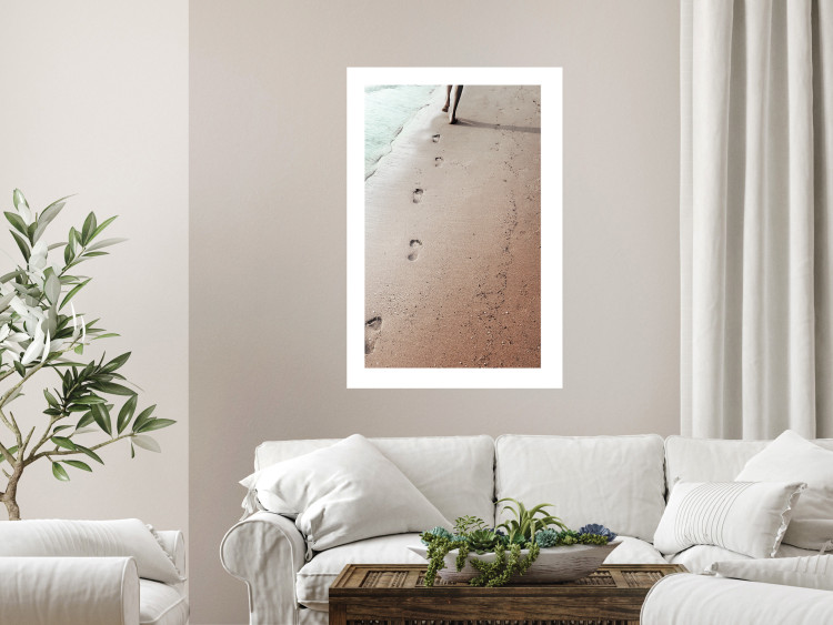 Wall Poster Fleeting Trace - composition with a woman running on a sandy beach 129470 additionalImage 5