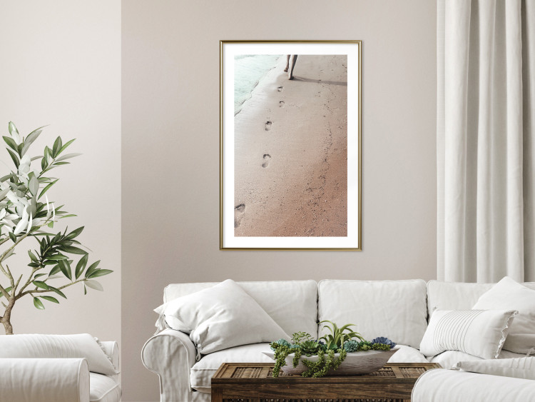 Wall Poster Fleeting Trace - composition with a woman running on a sandy beach 129470 additionalImage 13