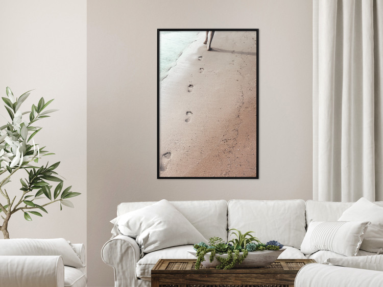 Wall Poster Fleeting Trace - composition with a woman running on a sandy beach 129470 additionalImage 6