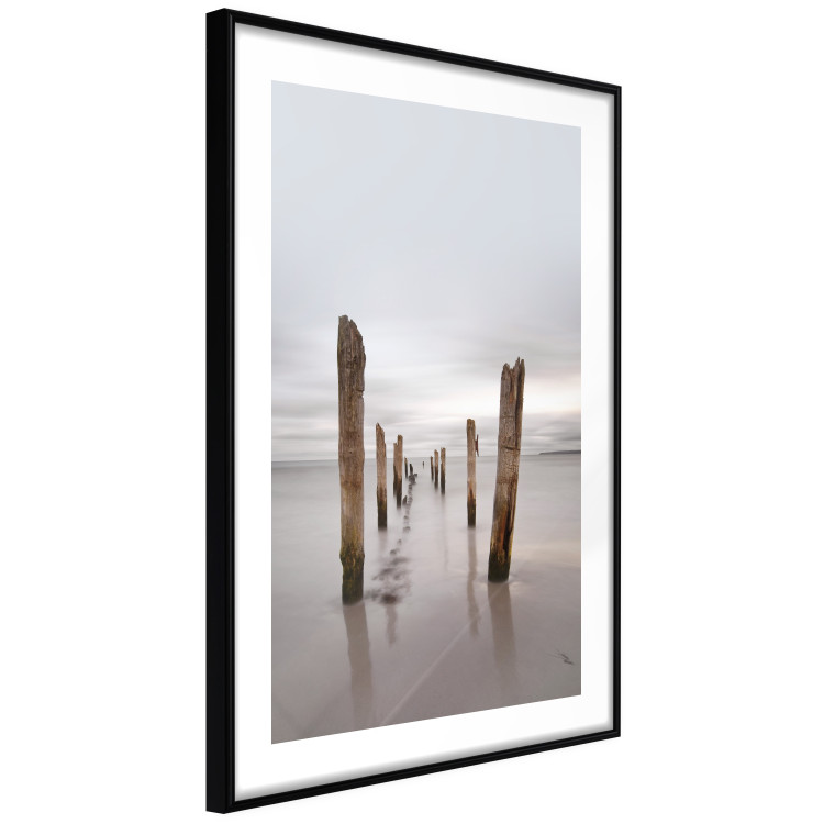 Poster Illusory Calm - seascape with wooden posts against the sky 130270 additionalImage 6
