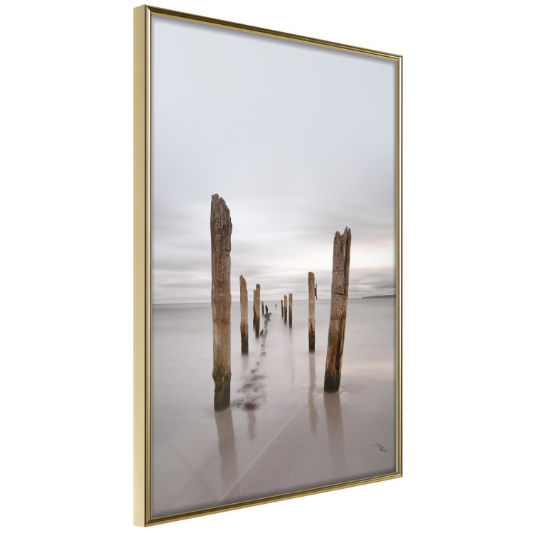 Poster Illusory Calm - seascape with wooden posts against the sky 130270 additionalImage 12