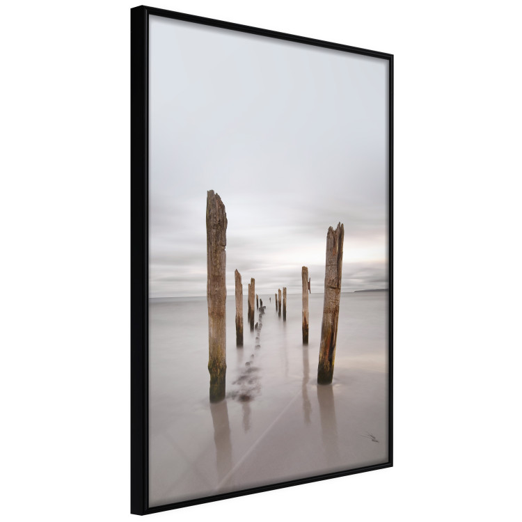Poster Illusory Calm - seascape with wooden posts against the sky 130270 additionalImage 11