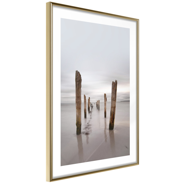 Poster Illusory Calm - seascape with wooden posts against the sky 130270 additionalImage 9