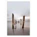 Poster Illusory Calm - seascape with wooden posts against the sky 130270