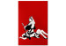 Canvas Banksy's Queen - street art style graphic on red background 132470