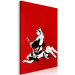 Canvas Banksy's Queen - street art style graphic on red background 132470 additionalThumb 2