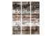 Room Separator Old Vineyard (3-piece) - composition with black inscriptions on wood 133470 additionalThumb 3