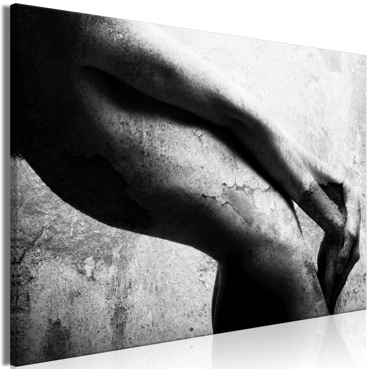 Canvas Female body - black-white composition with stone imitation in offset 134170 additionalImage 2