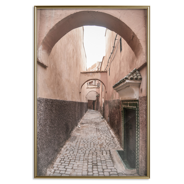 Poster Moroccan Alleys - narrow alley amidst orange buildings 134770 additionalImage 17