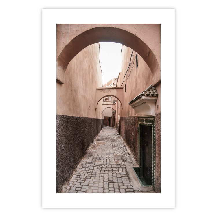 Poster Moroccan Alleys - narrow alley amidst orange buildings 134770 additionalImage 19
