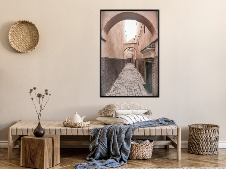 Poster Moroccan Alleys - narrow alley amidst orange buildings 134770 additionalImage 4