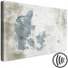 Canvas Art Print Blue Denmark - Contour Map of the Nordic State on a Gray Background 135170 additionalThumb 6