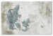 Canvas Art Print Blue Denmark - Contour Map of the Nordic State on a Gray Background 135170