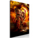 Canvas Art Print Sleeping statuette Buddha - Composition with fire in the background 135970 additionalThumb 2