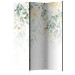 Room Separator Rose Waterfall - Second Variant (3-piece) - Yellow flowers amidst plants 136170