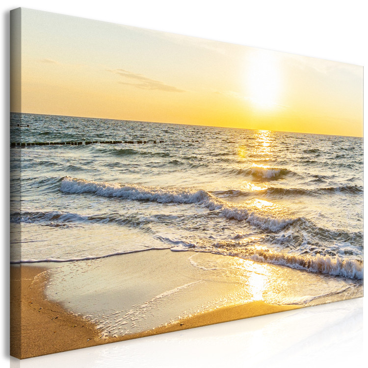 Large canvas print Calm Waves - Golden II [Large Format] 136370 additionalImage 2